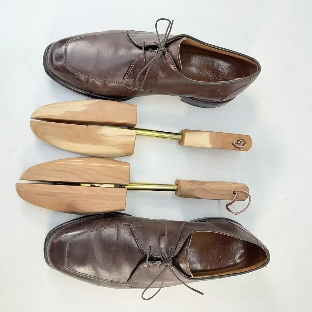 Allen Edmonds Burton Brown Leather Apron Toe Mens Blucher Dress Shoes 10